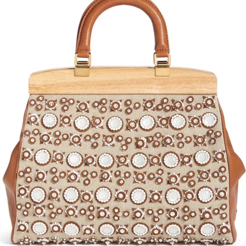 Tory Burch RARE Mirrored Attersee Satchel